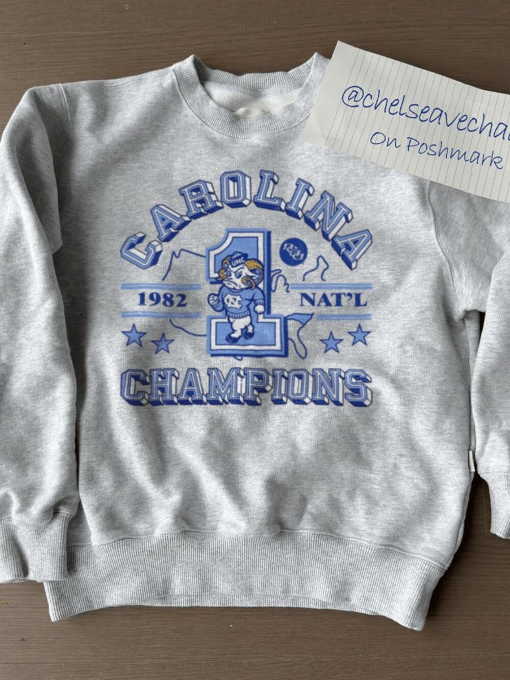 Vintage North Carolina Tar Heels Sweatshirt, UNC 1982 NAT'L Champions Shirt Tee